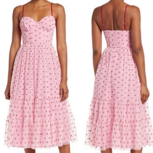 Betsey Johnson Pink Heart Midi Dress - Picture 2 of 8
